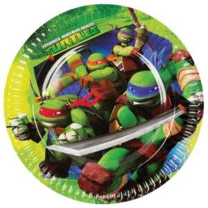 Pratos em cartão Tartarugas Ninja - 23cm