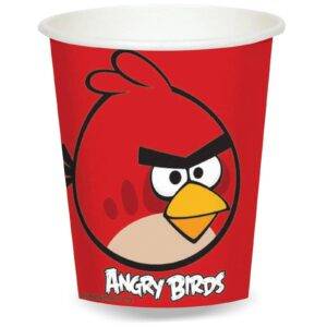 Copos de cartão Angry Birds Vermelho - 8 unidades