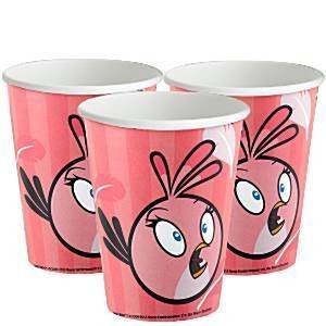 Copos de cartão Angry Birds Rosa - 8 unidades