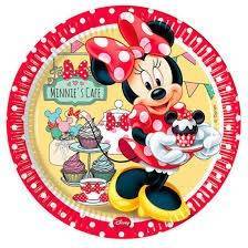 Pratos de cartão "Minnie Café" - 8 unidades - 23cm