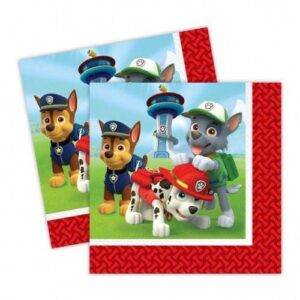 Guardanapos Patrulha Pata / Paw Patrol - 33cm - 20 unidades.