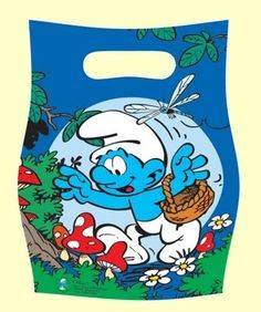 6 Sacos lembranças Smurfs