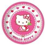 8 Pratos 23 CM Hello Kitty Hearts
