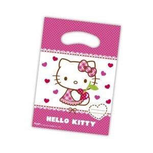 6 Sacos lembranças Hello Kitty Hearts