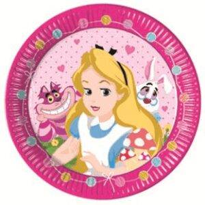 8 Pratos Alice no pais das maravilhas - 23cm
