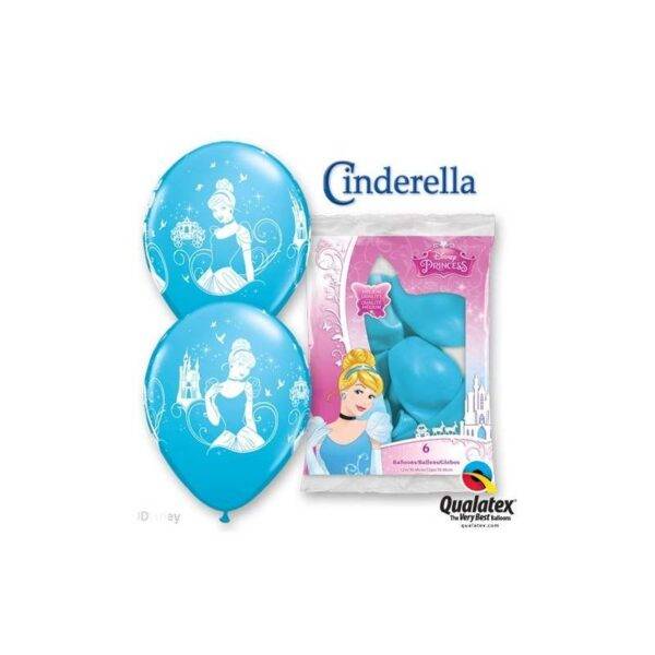 6 Balões Impressos 11" - Cinderela
