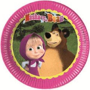 Pratos de cartão " Masha e o Urso "
