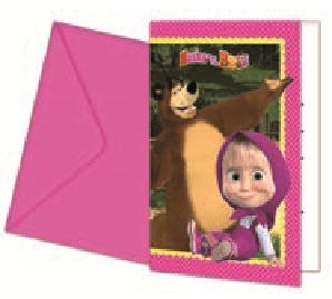 Convites de Aniversário " Masha e o Urso "