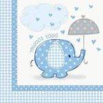 Guardanapos de Papel " Blue Baby Shower Baby Shower umbrellaphants ".