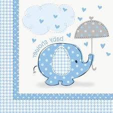 Guardanapos de Papel " Blue Baby Shower Baby Shower umbrellaphants ".