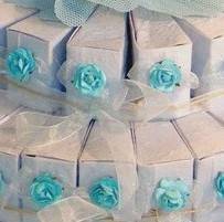 Conjunto Caixas cone " Celeste " para lembranças