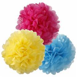 PACK DE 3 POMPONS EM COR VIVA