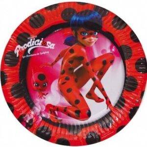 Pratos de cartão para festas de aniversário do tema Ladybug