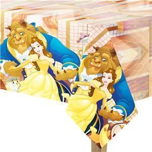 Toalha de Mesa para aniversário do tema " A Bela e o Monstro "