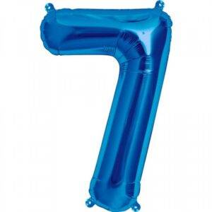 Balão de Foil Azul Metálico " Número 7 "