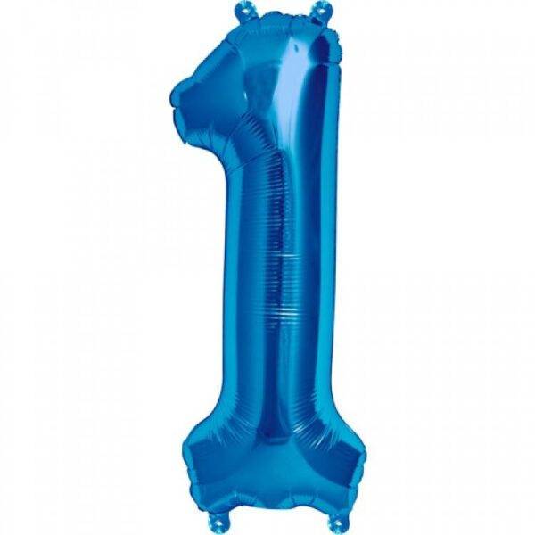 Balão de Foil Azul Metálico " Número 1 "