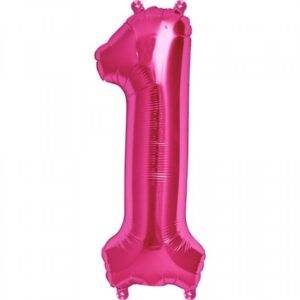Balão de Foil Rosa Metálico " Número 1 "