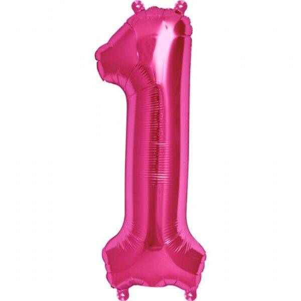 Balão de Foil Rosa Metálico " Número 1 "