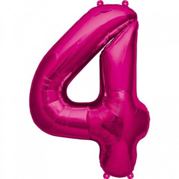 Balão de Foil Rosa Metálico " Número 4 "