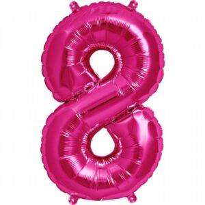 Balão de Foil Rosa Metálico " Número 8 "