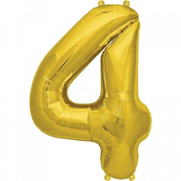 Balão de Foil Ouro Metálico " Número 4 "