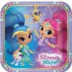 Pratos de cartão para aniversário do tema " Shimmer and Shine "