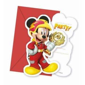 Convites de aniversário do tema " Mickey Racers "