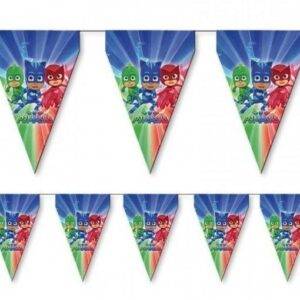 Grinalda de Bandeiras para festas de aniversário do tema Pj Masks