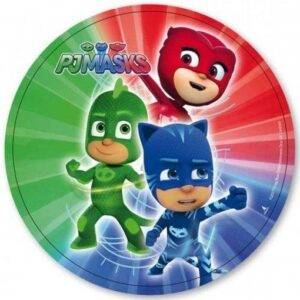 Pratos de cartão para aniversário do tema " Pj Masks "