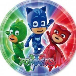 Pratos de cartão para aniversário do tema " Pj Masks "