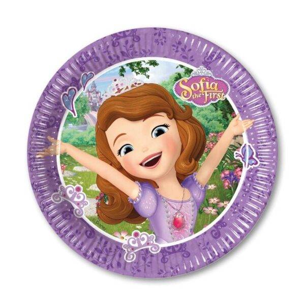 Pratos de cartão para aniversário do tema " Princesa Sofia "