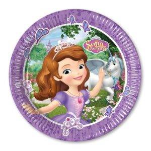 Pratos de cartão para aniversário do tema " Princesa Sofia "