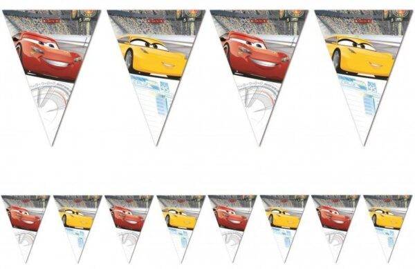 Grinalda de Bandeiras para festa de aniversário do tema " Cars 3 "