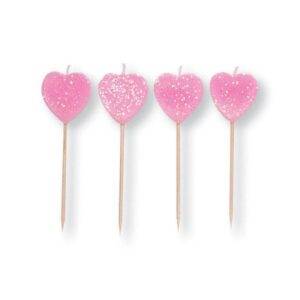 10 Velas Palito Corações