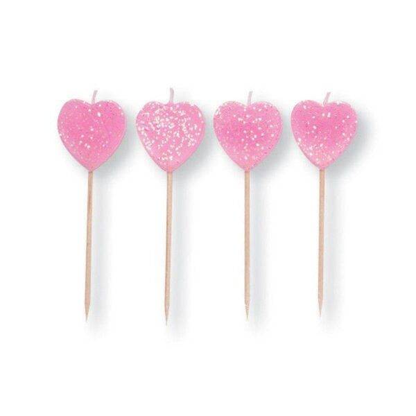 10 Velas Palito Corações