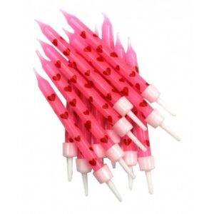 Velas Rosa com Corações