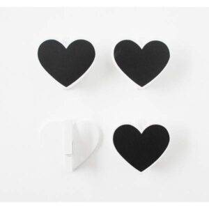 Set de 4 Pinças decorativas em forma de corações