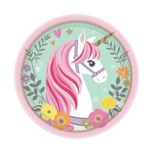 Pratos de Cartão para festa de aniversário do tema " Magical Unicorn "