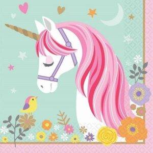Guardanapos de papel para festa de aniversário do tema " Magical Unicorn "
