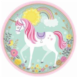 Pratos de Cartão para festa de aniversário do tema " Magical Unicorn "