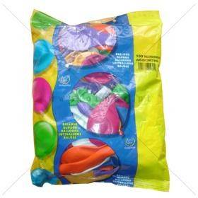Embalagem 100 balões latex multicolor