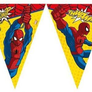 Grinalda de bandeiras para festa de aniversário do tema " Homem Aranha Home Coming "