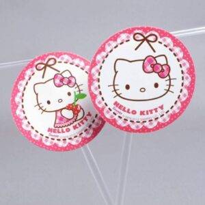 Palhinhas para festas de aniversário do tema " Hello Kitty "