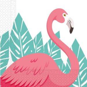 Guardanapos de papel para festa de aniversário do tema Flamingo