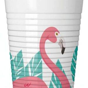 Copos de plástico descartáveis para festa de aniversário do tema Flamingo