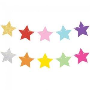 Grinalda Estrelas Reversível Multicores