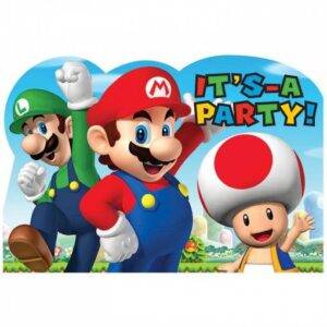 Super Mario - cartões de convite