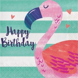 Guardanapos para Festa Aniversário do Tema Flamingo