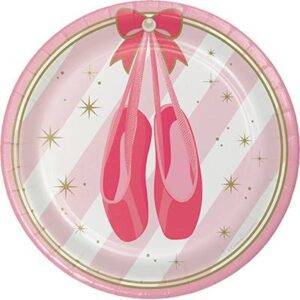 Pratos 18 cm para festa de aniversário do tema Ballet