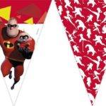 Grinalda de bandeiras para festa do tema Incredibles